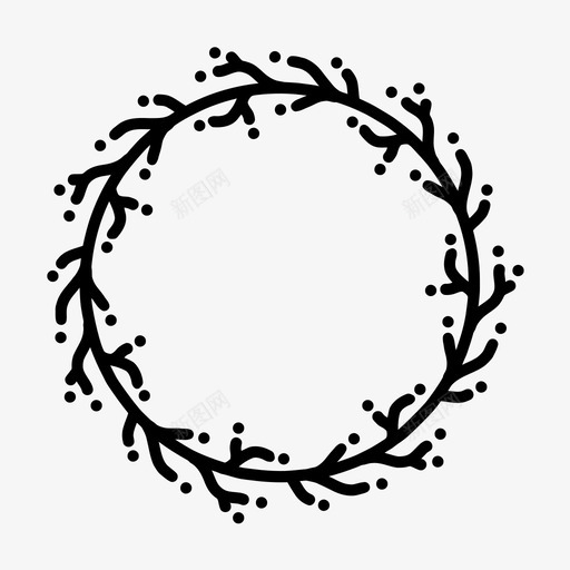 手绘花环涂鸦花卉图标svg_新图网 https://ixintu.com 手绘叶子花环 手绘花环 树叶 涂鸦 花卉 花园