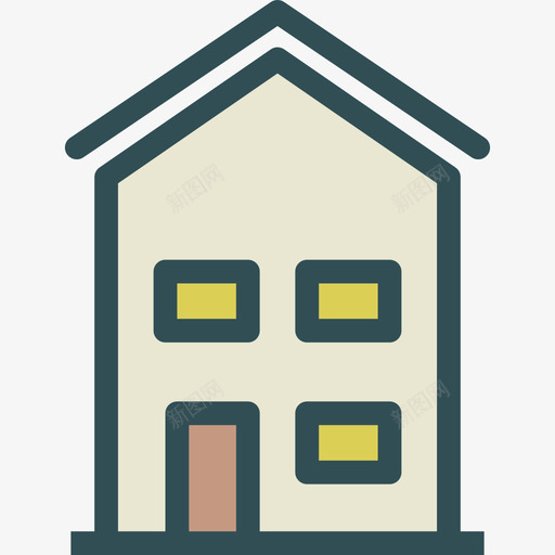 商店8号楼线性颜色图标svg_新图网 https://ixintu.com 8号楼 商店 线性颜色