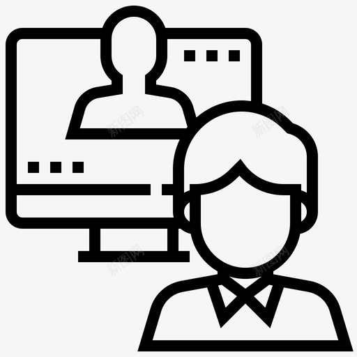 在线课程计算机会议图标svg_新图网 https://ixintu.com 会议 咨询 在线课程 学习线 计算机