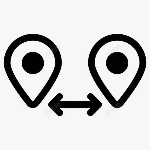 车站区间距离图标svg_新图网 https://ixintu.com 位置 区间 地点 距离 车站