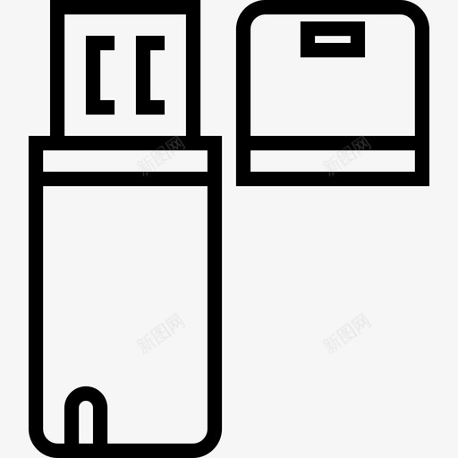 Pendrive技术设备2线性图标svg_新图网 https://ixintu.com Pendrive 技术设备2 线性
