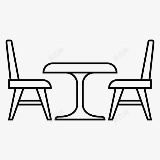 桌子椅子晚餐图标svg_新图网 https://ixintu.com 午餐 吃饭 家俱 晚餐 桌子 椅子