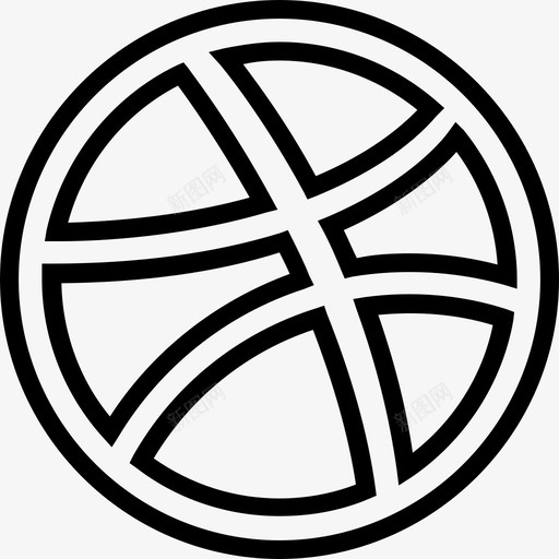 DribbleSocialMedia3线性图标svg_新图网 https://ixintu.com Dribble SocialMedia3 线性