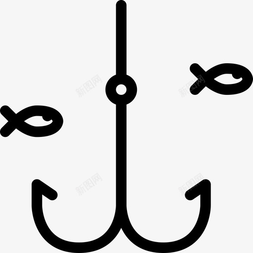 钓鱼海滩和露营2线性图标svg_新图网 https://ixintu.com 海滩和露营2 线性 钓鱼