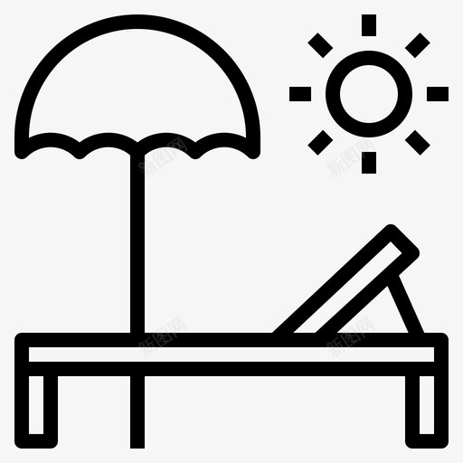 沙滩床大海夏日图标svg_新图网 https://ixintu.com 假期 夏日 大海 旅游001 沙滩床 阳光