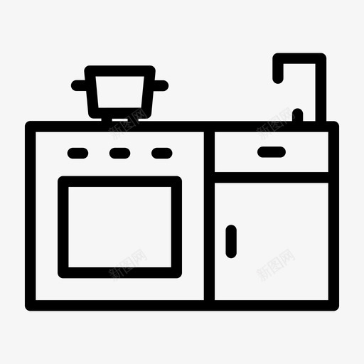 厨房家具家居图标svg_新图网 https://ixintu.com 厨房 室内 家具 家居 水槽