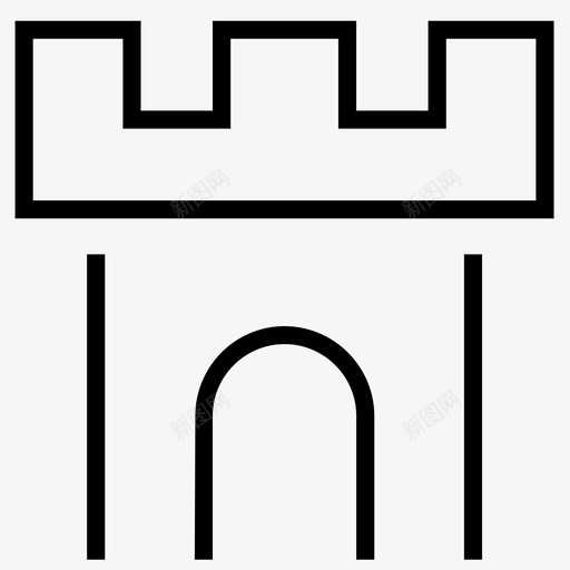 城堡历史王国图标svg_新图网 https://ixintu.com 中世纪 历史 城堡 城市建筑 宅邸 王国