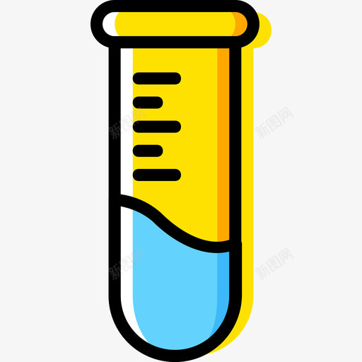 试管科学9号黄色图标svg_新图网 https://ixintu.com 科学9号 试管 黄色