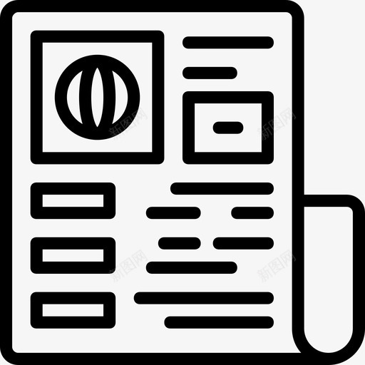 报纸新闻媒体3直系图标svg_新图网 https://ixintu.com 报纸 新闻媒体3 直系