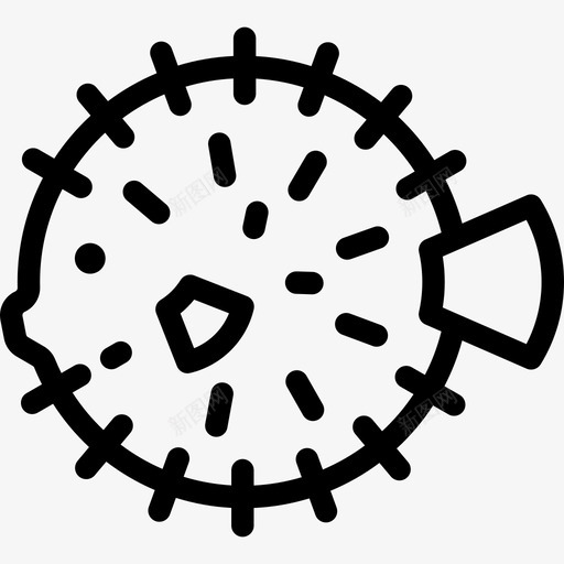 河豚海洋生物3线状图标svg_新图网 https://ixintu.com 河豚 海洋生物3 线状