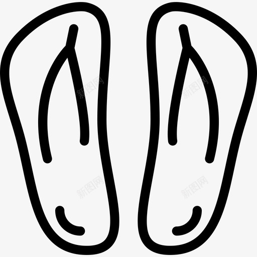 人字拖家居元素2直线型图标svg_新图网 https://ixintu.com 人字拖 家居元素2 直线型