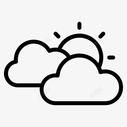 多云大部分天空图标svg_新图网 https://ixintu.com 多云 大部分 天气 天空