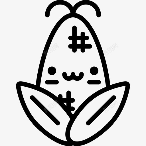 玉米可爱的食物直系的图标svg_新图网 https://ixintu.com 可爱的食物 玉米 直系的