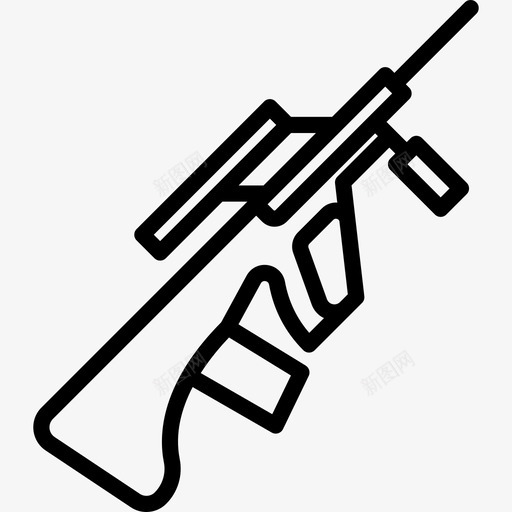 步枪武器3直线型图标svg_新图网 https://ixintu.com 步枪 武器3 直线型