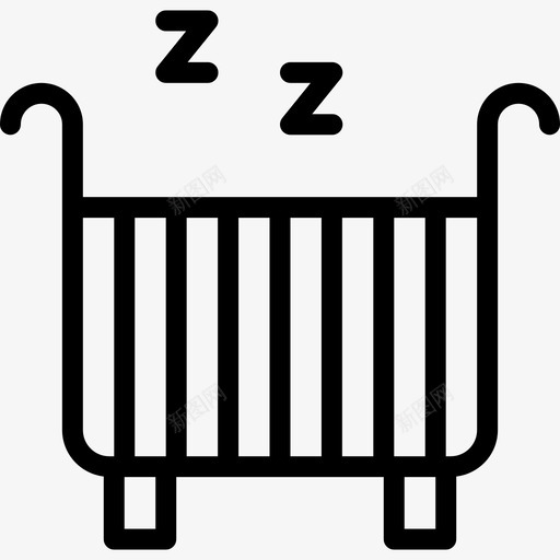 摇篮家庭元素2线性图标svg_新图网 https://ixintu.com 家庭元素2 摇篮 线性
