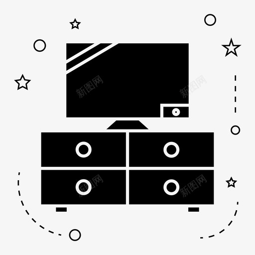 电视天线电子图标svg_新图网 https://ixintu.com 天线 家具 技术 电子 电视