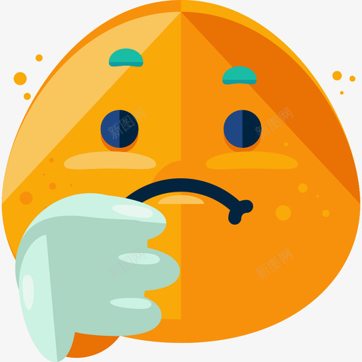 大拇指朝下表情符号2平坦图标svg_新图网 https://ixintu.com 大拇指朝下 平坦 表情符号2