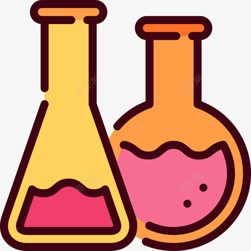 烧瓶科学研究4线性颜色图标svg_新图网 https://ixintu.com 烧瓶 科学研究4 线性颜色