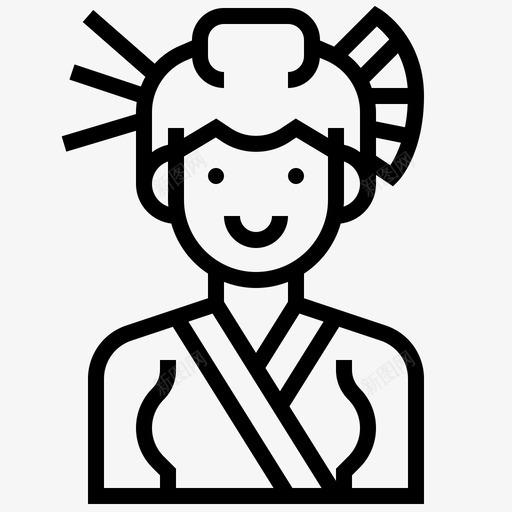 日本女孩服装女性图标svg_新图网 https://ixintu.com 女性 日本女孩 服装 民族服装2行