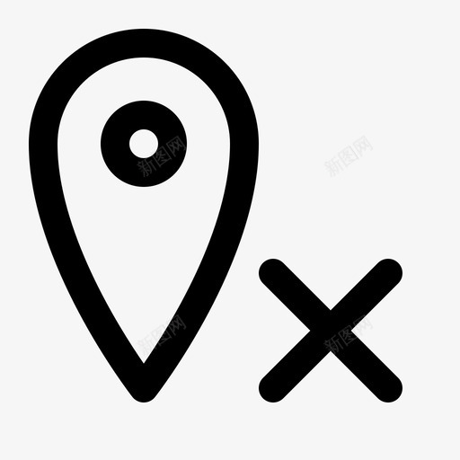 位置删除定位占位符图标svg_新图网 https://ixintu.com 位置删除 删除位置 占位符 地图和导航线图标集 定位 指针 点