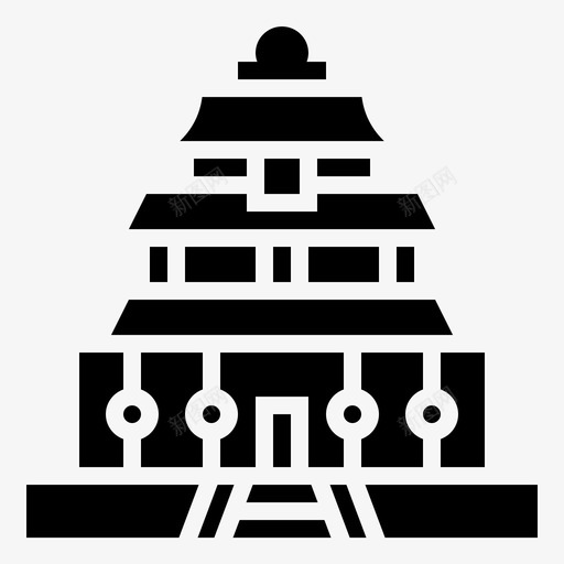 庙宇建筑中国图标svg_新图网 https://ixintu.com 中国 中国符号铭文 天堂 庙宇 建筑
