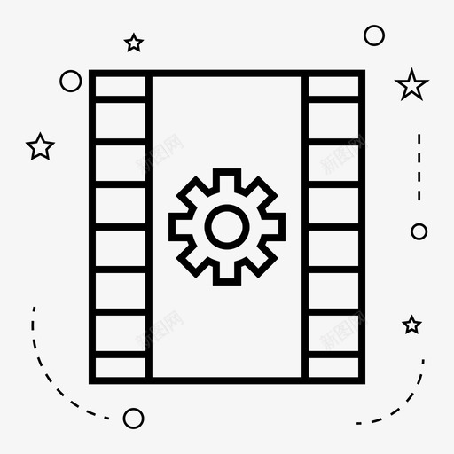 齿轮电影工艺图标svg_新图网 https://ixintu.com 多媒体 工艺 电影 视频 齿轮