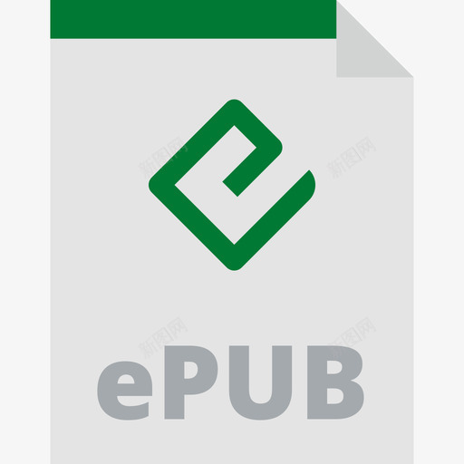 Epub文件类型平面图标svg_新图网 https://ixintu.com Epub 平面 文件类型