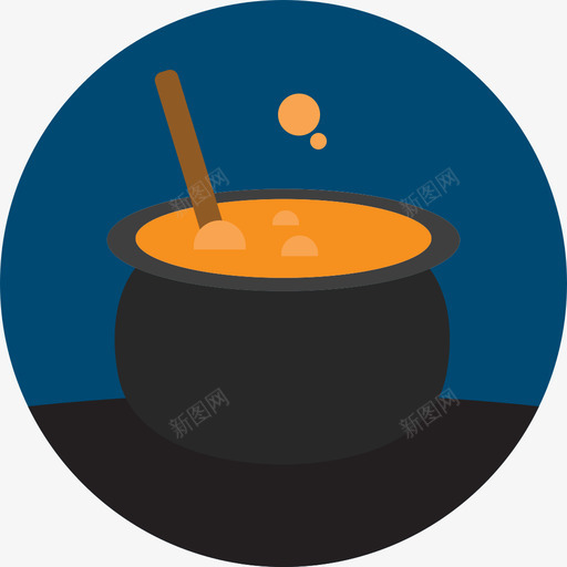 大锅万圣节5圆形平面图标svg_新图网 https://ixintu.com 万圣节5 圆形平面 大锅