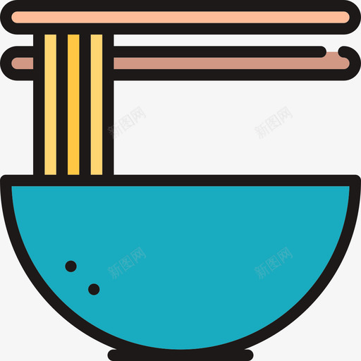 面条日本原色图标svg_新图网 https://ixintu.com 原色 日本 面条