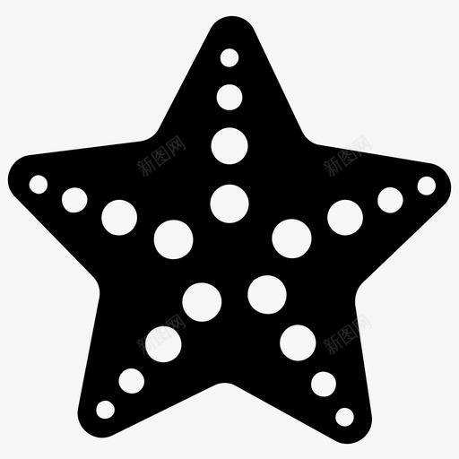 海星海滩野营棘皮动物图标svg_新图网 https://ixintu.com 棘皮动物 海星 海滩和露营雕文图标 海滩野营 钓鱼