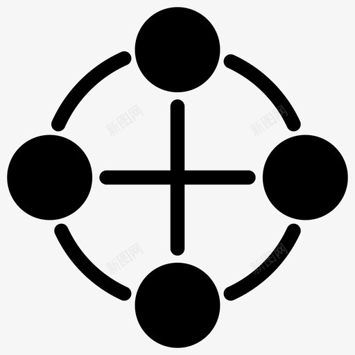 团队连接p2p图标svg_新图网 https://ixintu.com p2p 共享 团队 实用glyph 对等 连接
