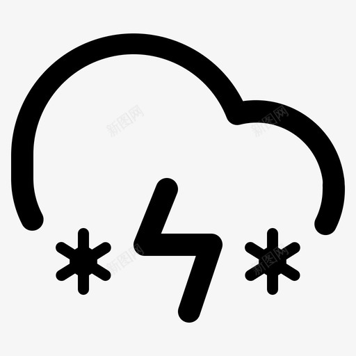 雪有雷云天气图标svg_新图网 https://ixintu.com 云 冬天 天气 雪有雷