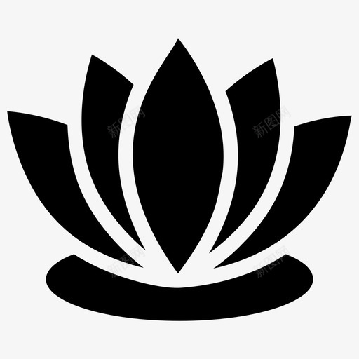 睡莲水生花莲花图标svg_新图网 https://ixintu.com 按摩雕文图标 水生花 睡莲 睡莲科 莲花