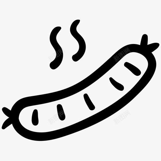 热狗烧烤叉子图标svg_新图网 https://ixintu.com 叉子 烧烤 热狗 食物轮廓涂鸦 香肠