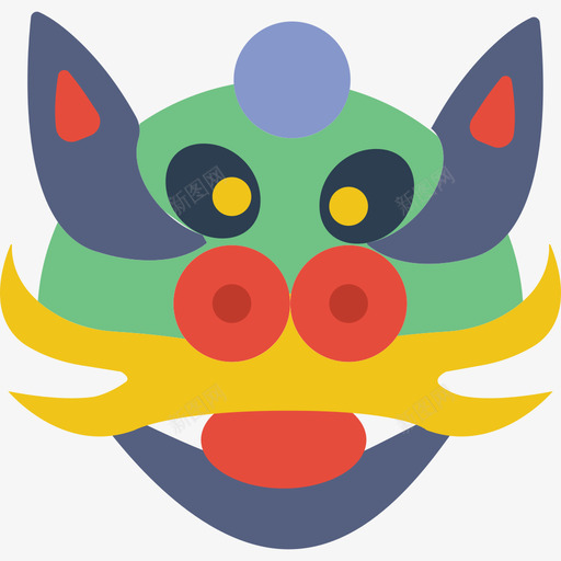 龙假日元素扁平图标svg_新图网 https://ixintu.com 假日元素 扁平 龙