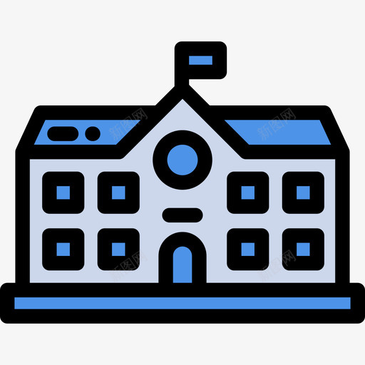 学校城市包装颜色线条颜色图标svg_新图网 https://ixintu.com 城市包装颜色 学校 线条颜色