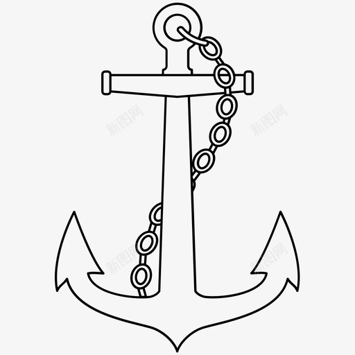 带链锚船用航海图标svg_新图网 https://ixintu.com 带链锚 纹身 航海 船用 船用和航海锚