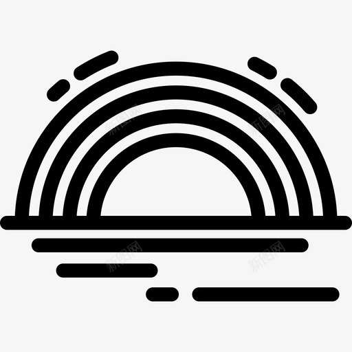 彩虹风景轮廓线条图标svg_新图网 https://ixintu.com 彩虹 线条 风景轮廓