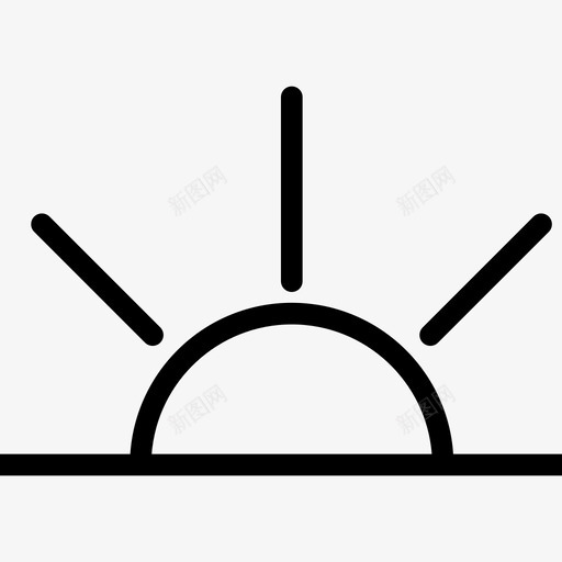 日出天气图标集线性svg_新图网 https://ixintu.com 天气图标集 日出 线性