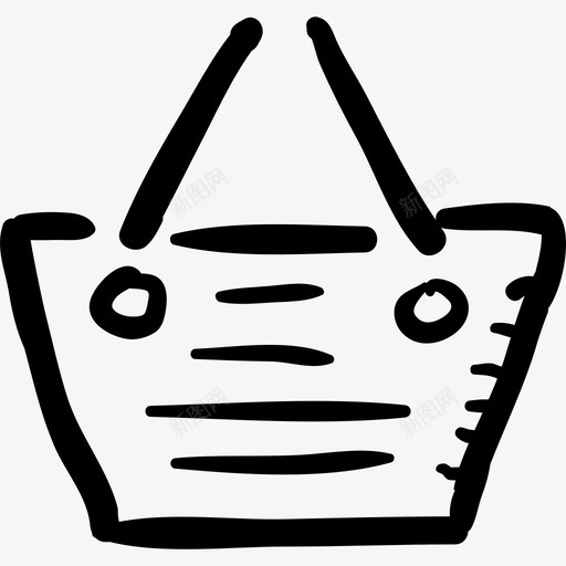 购物篮购物元素2黑色图标svg_新图网 https://ixintu.com 购物元素2 购物篮 黑色