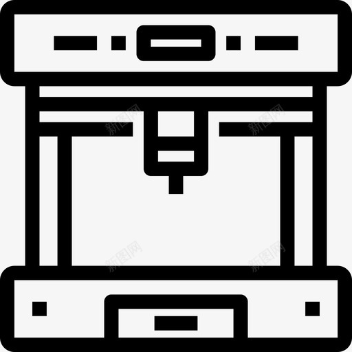 3d打印机2de2生产力概述线性图标svg_新图网 https://ixintu.com 2de2生产力概述 3d打印机 线性