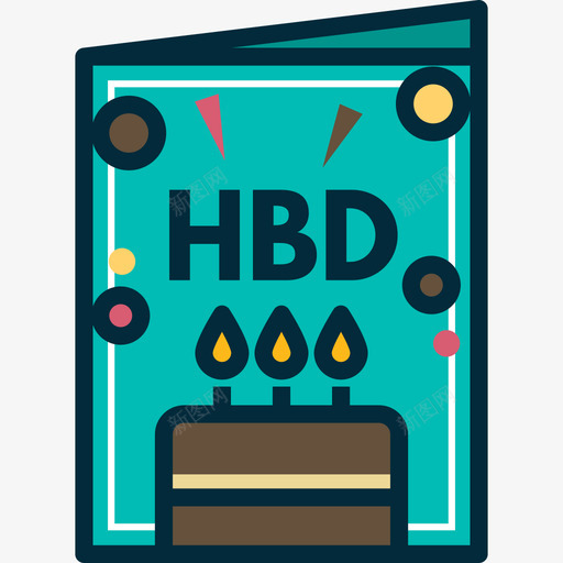 生日卡线性颜色复合色线性颜色图标svg_新图网 https://ixintu.com 生日卡 线性颜色 线性颜色复合色