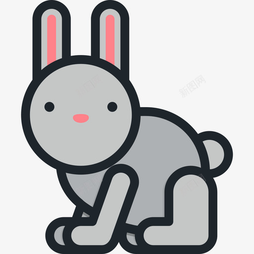 兔子自然的线颜色线颜色图标svg_新图网 https://ixintu.com 兔子 线颜色 自然的线颜色