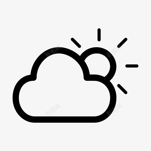 多云晴朗天气预报图标svg_新图网 https://ixintu.com 多云 天气 天气预报 晴朗 阴霾