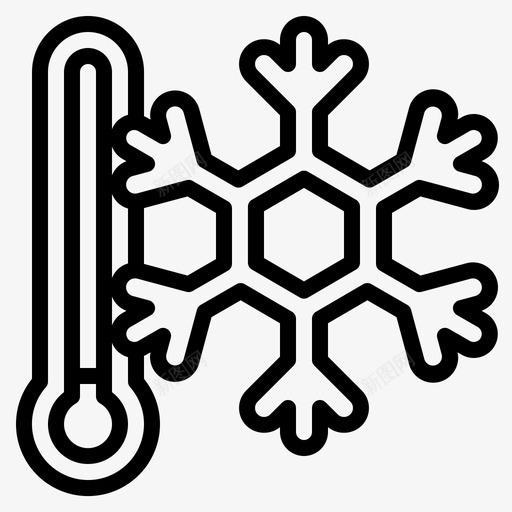 寒冷的温度寒冷冻结图标svg_新图网 https://ixintu.com 冻结 天气 寒冷 寒冷的温度