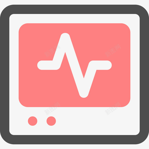 心电图健康3彩色图标svg_新图网 https://ixintu.com 健康3 彩色 心电图