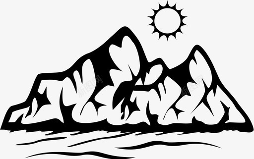 沙漠荒芜风景图标svg_新图网 https://ixintu.com 山脉 沙漠 荒芜 风景