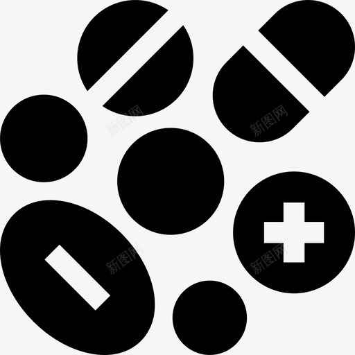 药片医用24片填充图标svg_新图网 https://ixintu.com 医用24片 填充 药片