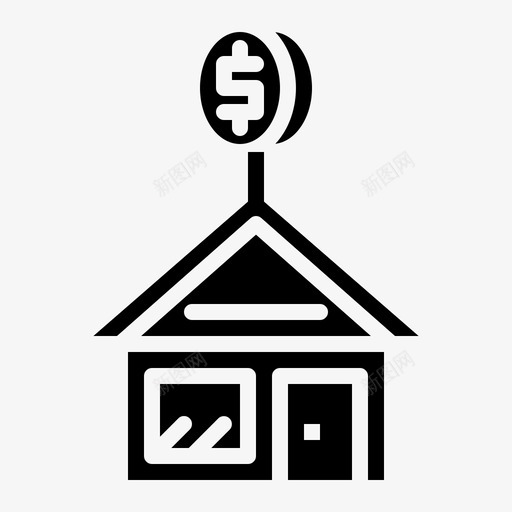 抵押货币财产图标svg_新图网 https://ixintu.com 房地产 抵押 租金 财产 货币