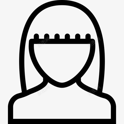 发型美丽4直发图标svg_新图网 https://ixintu.com 发型 直发 美丽4
